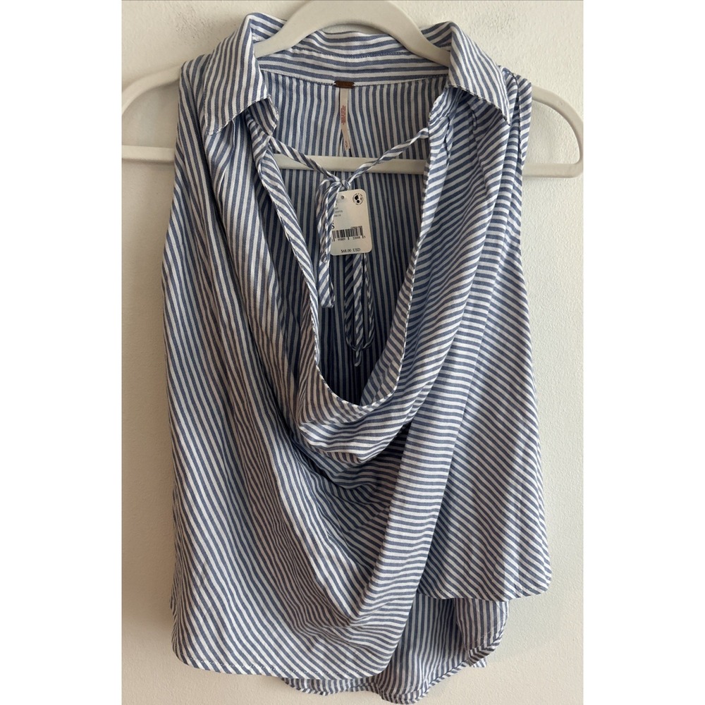 Free People Anthropologie Sleeveless Collard Top Size Small‎ Retail: $68 NWT